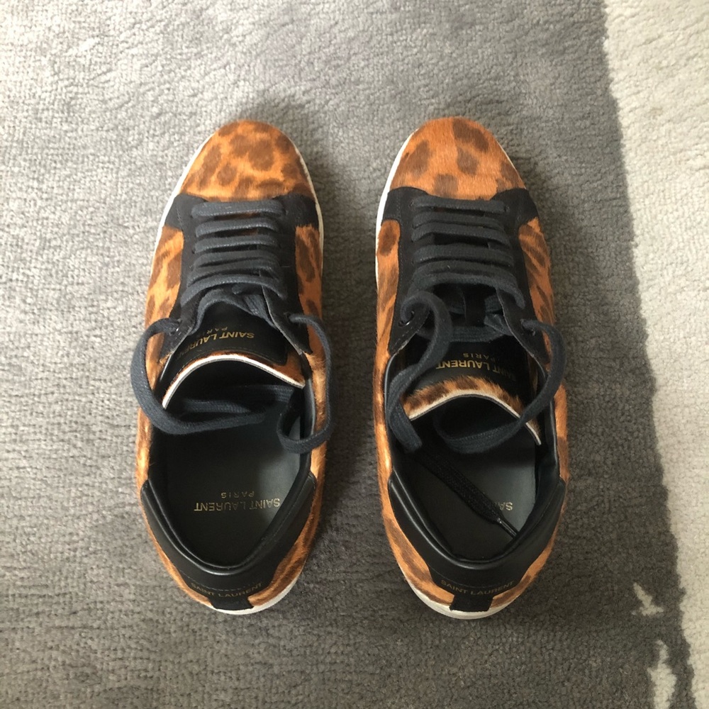 Saint Laurent Leopard Calf Hair Sneakers - Picture 3 of 5